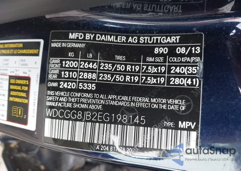 2014 Mercedes-Benz Glk 350 4Matic from USA, damaged, VIN WDCGG8JB2EG198145